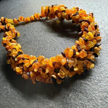 Énorme collier tressé en ambre naturelle 50,59 - Ambre -
