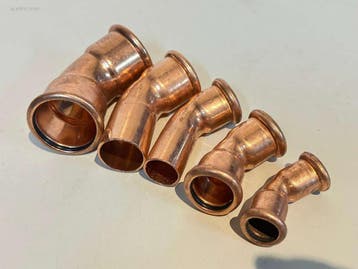 (130x) VSH koperen 45 graden bocht, Doe-het-zelf en Bouw, Gereedschap | Overige machines, Nieuw
