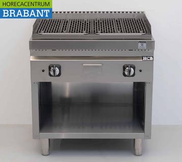 HCB RVS Lavagrill : barbecue à gaz avec pierre de lave, 18, Verzenden