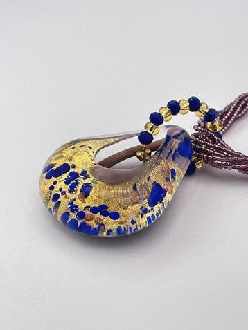 24 karaat - Murano-glas, Geel goud - Ketting met hanger -