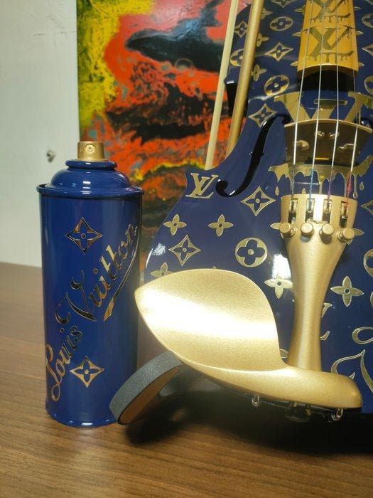 fp pop art - Louis vuitton violon et Capsule 60cm Bleu Nuit, Antiquités & Art, Art | Peinture | Moderne