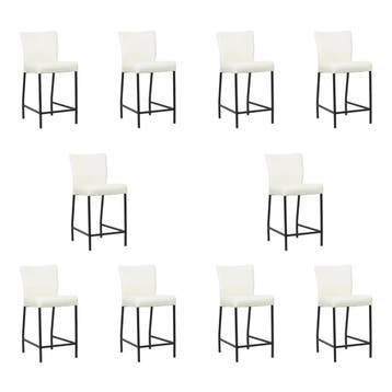 Set van 10 Leren barkrukken Revolt laag - Toledo Bianco, Huis en Inrichting, Barkrukken, Nieuw, Leer, Ophalen of Verzenden, 90 cm of meer