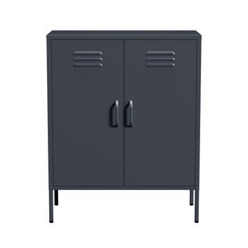 Lendo Online Dressoir Metaal 80x40x100 cm Antraciet, Maison & Meubles, Armoires | Dressoirs, Verzenden