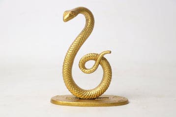 Brons - Opgerolde slang op een koban-basis, Jaar van de