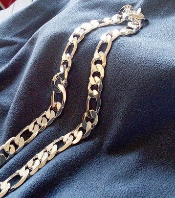 Sans prix de réserve - Collier Argent - chaîne cubaine
