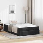 vidaXL Bedframe met matras Anders 2 pcs Zwart PVC, Verzenden