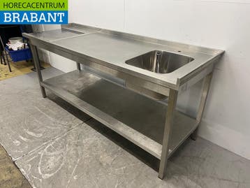 Table dalimentation en inox avec évier, destinée à un, Verzenden