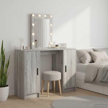 vidaXL Kaptafel Grijs 102 x 33 x 135 cm Bewerkt hout, Verzenden