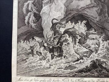 Johann Elias Ridinger (1698-1767) - The Stag Caught by Three