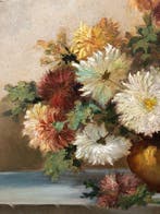 École Française (1950s) - Bouquet à Chrysanthèmes