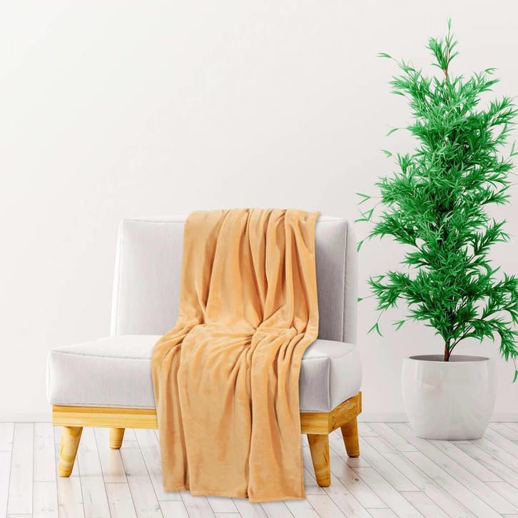 vidaXL Deken 130x170 cm polyester woestijnmist, Huis en Inrichting, Slaapkamer | Bedden, Nieuw, Verzenden