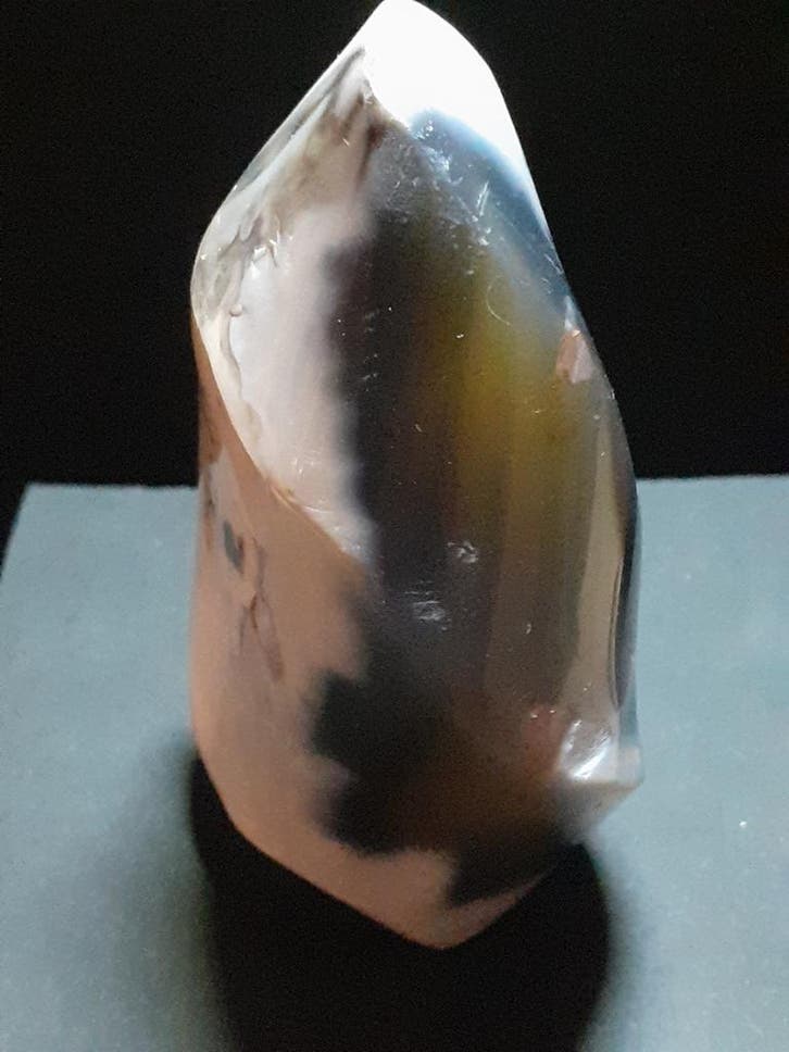 Natural Bluish Grey Orca Agate Flame - 8.1 cm - 206 gr - fla, Bijoux, Sacs & Beauté, Accessoires Autre, Envoi