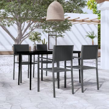 vidaXL 5-delige Tuinset zwart, Verzenden, Tuinset