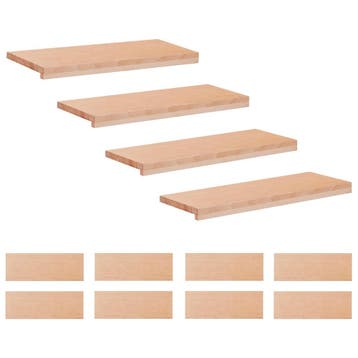 vidaXL Trapmatten 12 st Naturel 80 x 25 x 2 cm Massief, Bricolage & Construction, Échelles & Escaliers, Verzenden