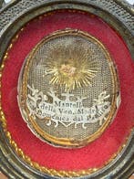 Reliekhouder - Textiel, Metaal, Glas - 1850-1900 -