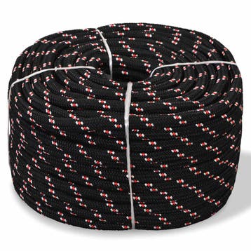 vidaXL Boot touw 12 mm 250 m polypropyleen zwart, Verzenden, Nieuw