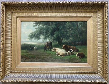 Jan Bedijs Tom (1813-1894) - Vee in zomers weidelanschap.