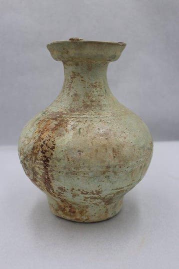 Oud-Chinees, Han-dynastie Aardewerk Begrafenisurn met, Antiek en Kunst