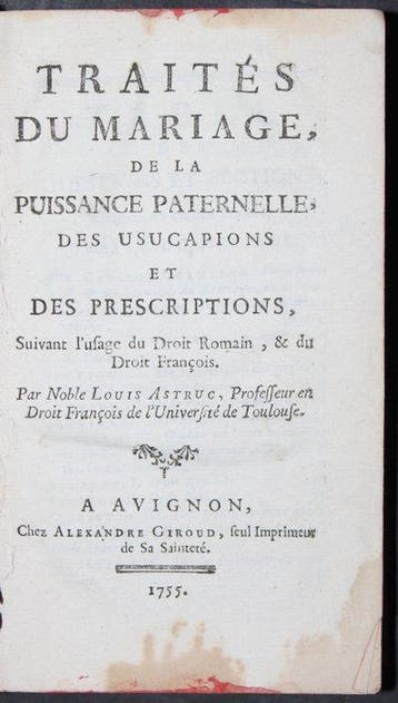 Noble Louis Astruc - Traites Du Mariage De La Puissance