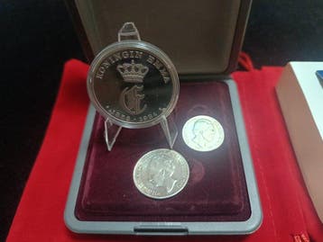 Nederland. Set 3 Coins Nederland, Koningin Emma, Silver