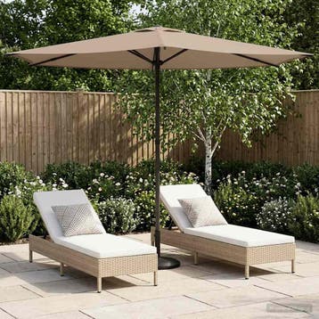 vidaXL Tuinparasol 270 x 270 cm Polyester Rechthoekig Taupe, Verzenden