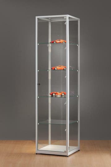 *TIP*  Luxe vitrinekast aluminium 50 cm met verstelbaar LED, Ophalen of Verzenden