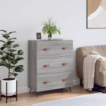 vidaXL Ladekast 69,5x34x90 cm bewerkt hout grijs sonoma, Verzenden