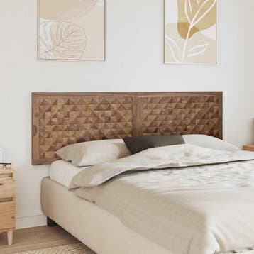vidaXL Bed Hoofdbord Naturel Massief Teakhout, Huis en Inrichting, Slaapkamer | Bedden, Verzenden, Nieuw