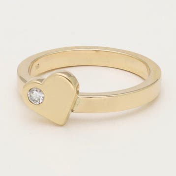 Bague - 14 carats Or jaune Diamant (Naturelle), Nieuw