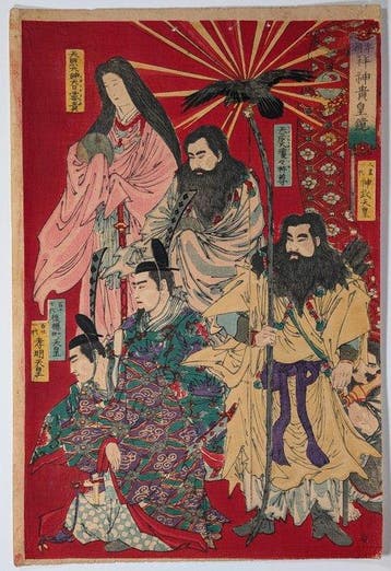 Chikanobu - Spiegel van de vereerde goden van ons land. auth, Antiek en Kunst