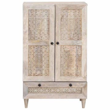 vidaXL Highboard 60 x 33 x 100 cm Massief Mango Hout, Huis en Inrichting, Verzenden, Nieuw