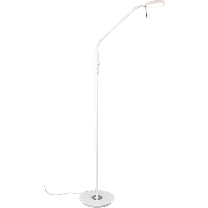LED Vloerlamp 12W Dimbaar - Metalen Witte Vloerlamp Trion Am, Maison & Meubles, Lampes | Lampadaires, Envoi