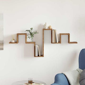 vidaXL Wandplank Wandgemonteerd met opslag Oudhout 104,5 x, Huis en Inrichting, Kasten | Wandmeubels, Verzenden, Nieuw