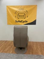 Beige echte lederen fauteuil met relaxfunctie / SofaCycle, Ophalen of Verzenden