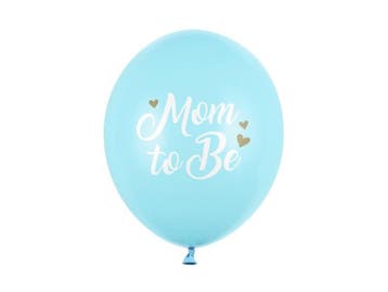 Ballonnen Mom To Be Blauw 30cm 6st, Verzenden