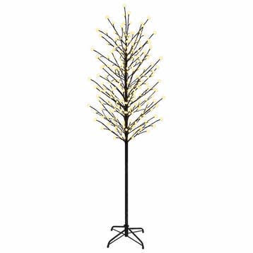 vidaXL Led-bollen kerstboom Zwart 240 cm Staal 280 LEDs, Verzenden