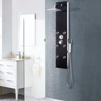 vidaXL Douchepaneel 25x44,6x130 cm glas zwart, Doe-het-zelf en Bouw, Verzenden, Nieuw