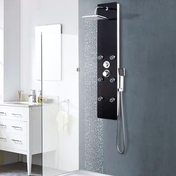 vidaXL Douchepaneel 25x44,6x130 cm glas zwart, Doe-het-zelf en Bouw, Sanitair, Verzenden, Nieuw
