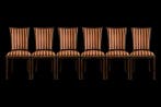Chaise (6) - Bois, Velours - H : 100 cm
