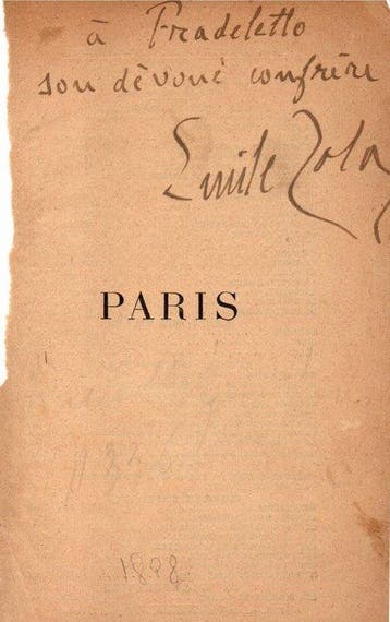 Signé ; Emile Zola - Envoi autographe signé dÉmile Zola sur
