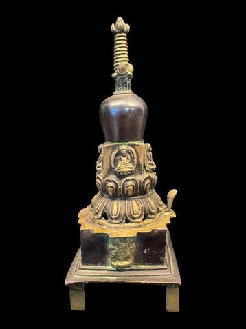 stupa - Ormolu - Tibet - Eind 20e eeuw