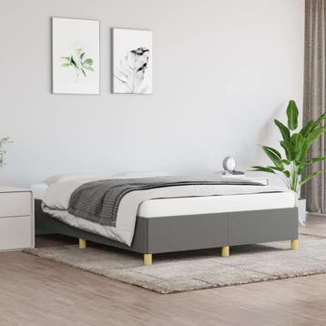 vidaXL Bedframe zonder matras stof donkergrijs 140x190 cm, Verzenden, Nieuw