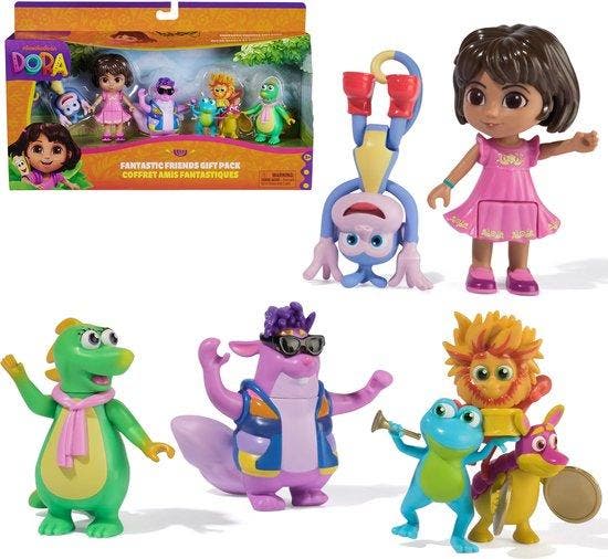 Dora - Cadeaupakket Vrolijke vrienden met Dora, Boots, Ti..., Kinderen en Baby's, Speelgoed | Knuffels en Pluche, Nieuw, Verzenden