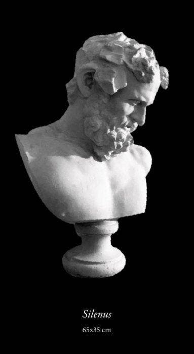 sculptuur, Busto di Sileno - 65 cm - Gips, Antiek en Kunst, Antiek | Keramiek en Aardewerk