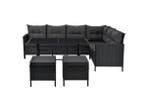 Veiling - Loungeset Manacor - Polyrotan - Zwart