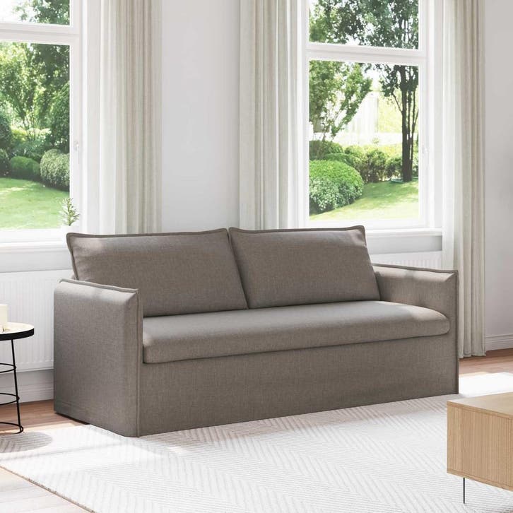 vidaXL bank / zetel Taupe 196 x 82 x 85 cm Stof, Huis en Inrichting, Zetels | Zetels, Nieuw, Verzenden
