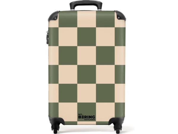 Veiling - Koffer handbagage vierkanten groen geel, Handtassen en Accessoires, Koffers