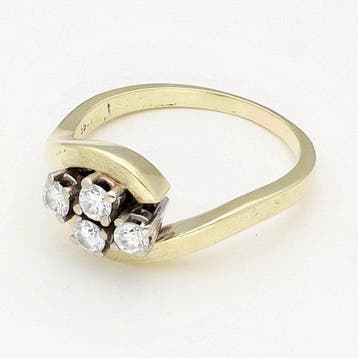 Bague - 14 carats Or jaune Diamant (Naturelle)