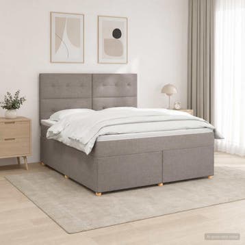 vidaXL Boxspringbed met matras met hoofdeinde Taupe 160 x, Verzenden, Nieuw