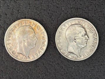 Albanië. Zog I. 1 Frang Ar 2x 1935/1937 (Zonder